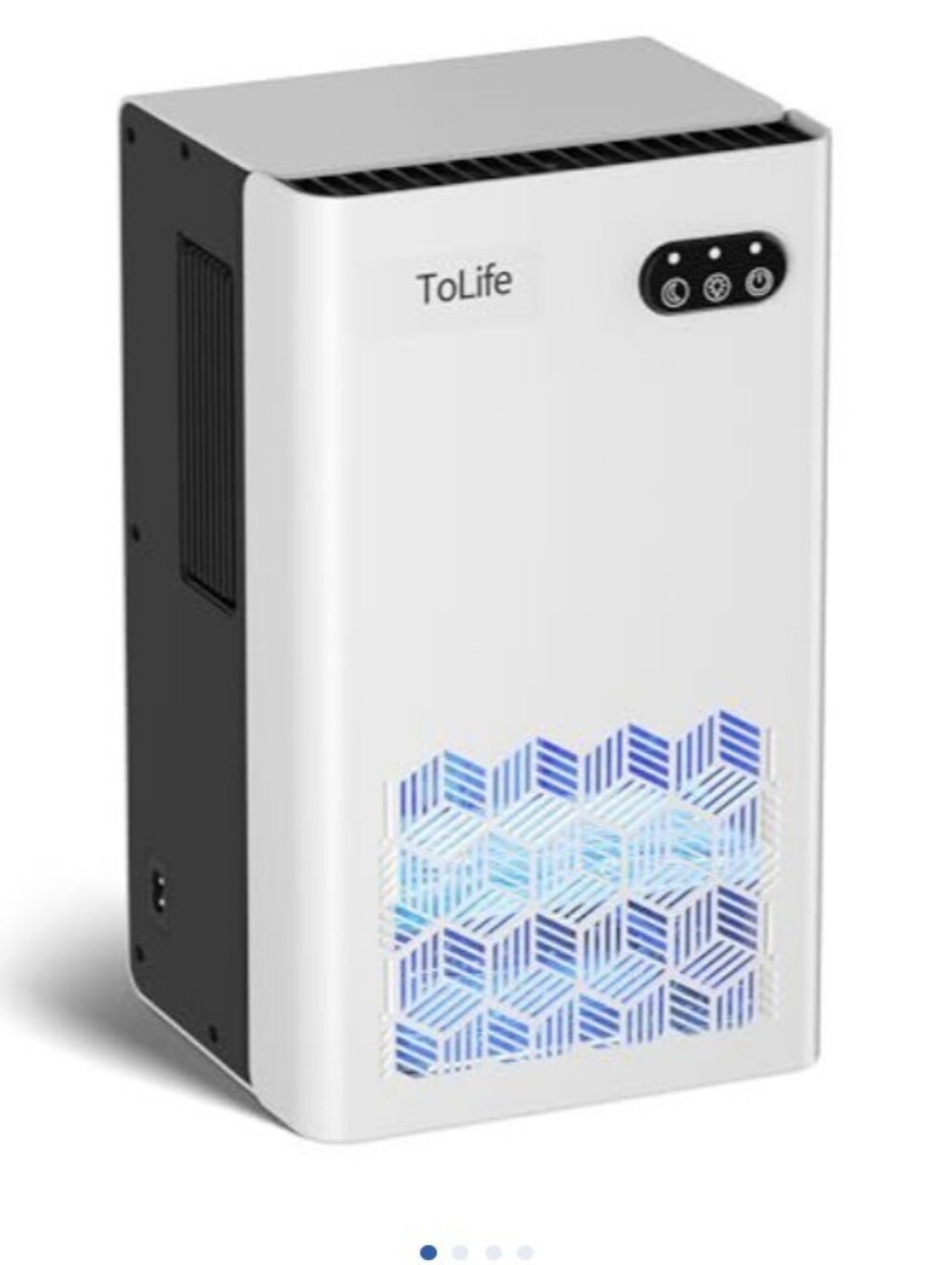 ToLife White & Black Air Dehumidifier with Blue LED Accent